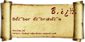 Báber Ábrahám névjegykártya